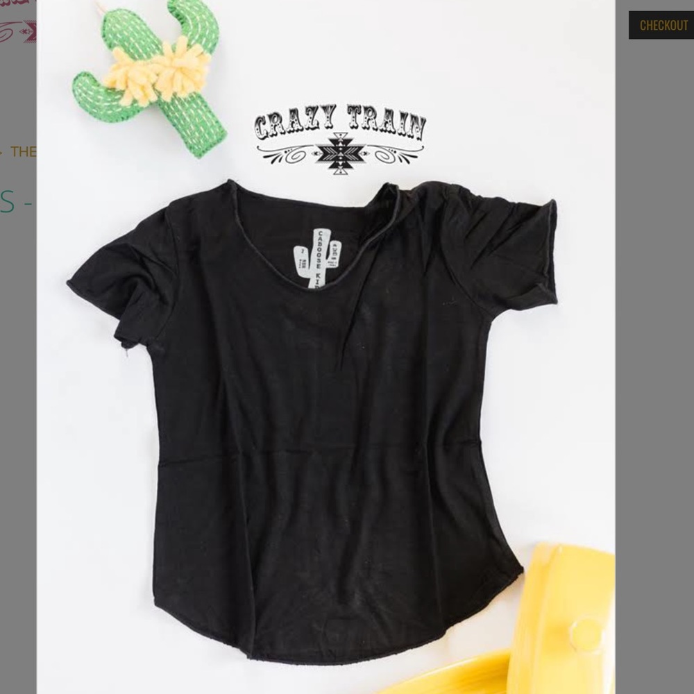 ❤️Crazy Train Kids Black Butter Basic Top.Cowgirl